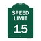 Signmission Designer Series Sign-Speed Limit 15 Mph, Green & White Aluminum Sign, 18" x 24", GW-1824-22879 A-DES-GW-1824-22879 - alternate 1